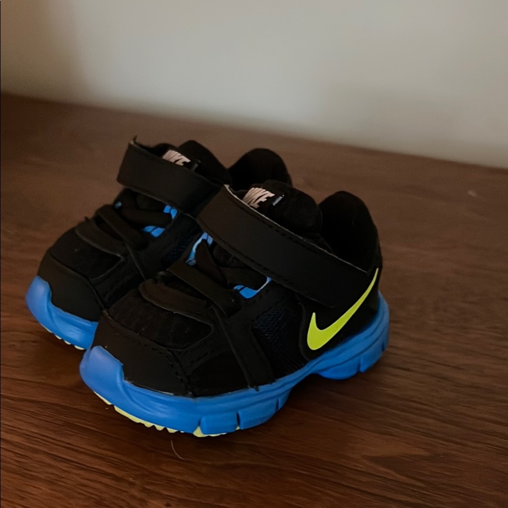 Baby Nike Black and Blue Sneakers with Velcro Straps